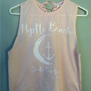 Exist Pink Tank Top with White Print